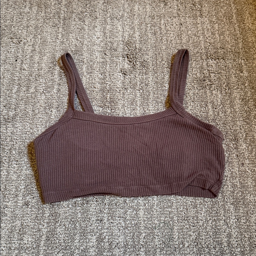 ALO Yoga Chocolate Ribbed Crop Top